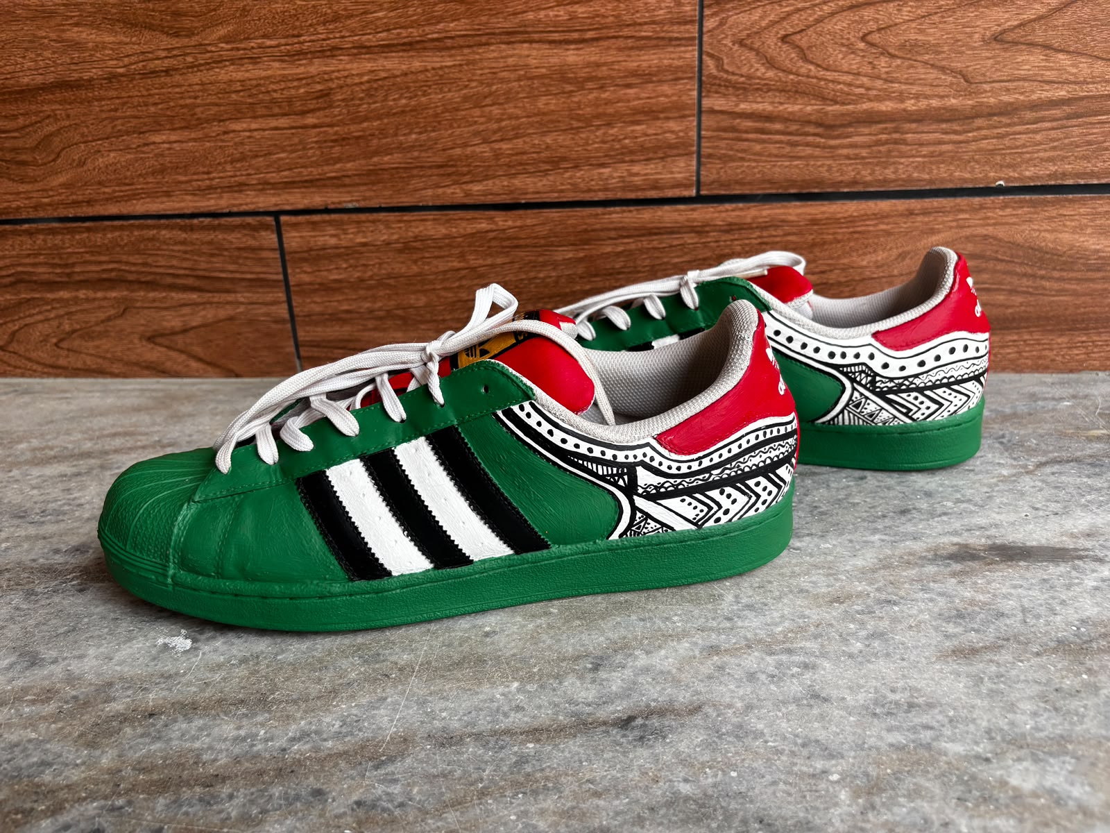 Adidas shoes art — Devotional & Commissions by Nisha Art, Hand-painted custom sneakers, 2025